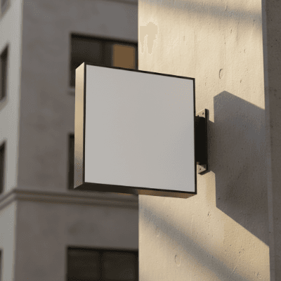 AI Generated - Square, blank, modern bar sign