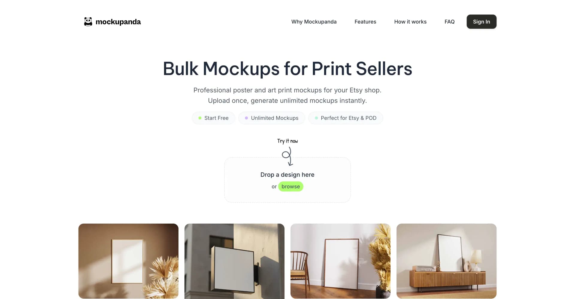 Mockupanda text overlay mockup generator interface screenshot