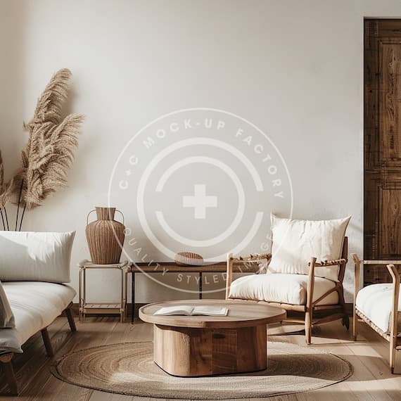 wall art mockup living room framed print styled photography