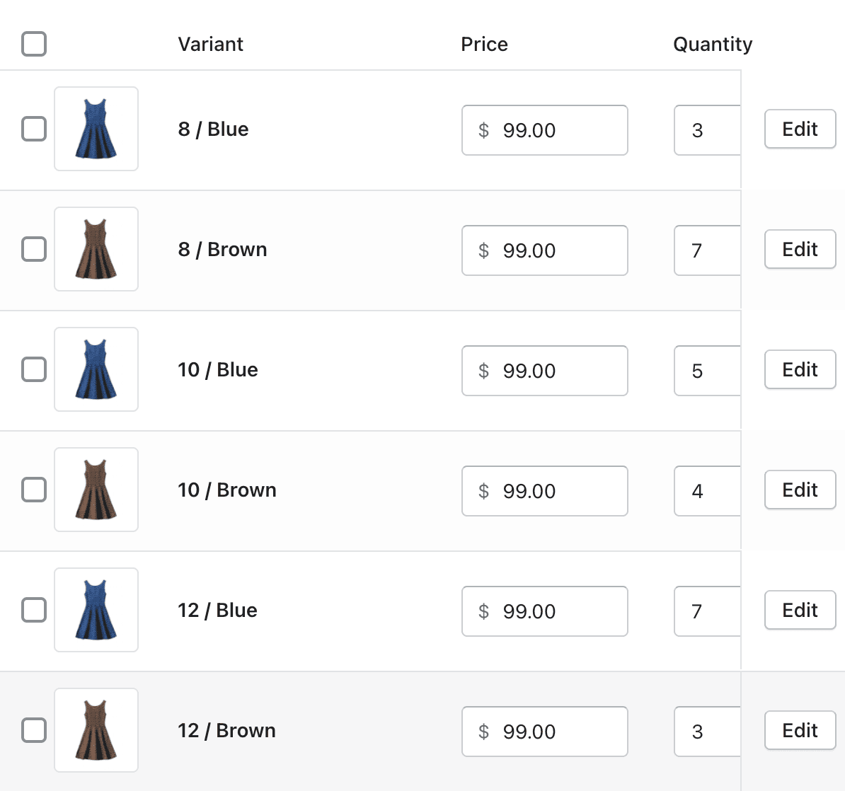 Shopify product page pricing variants setup