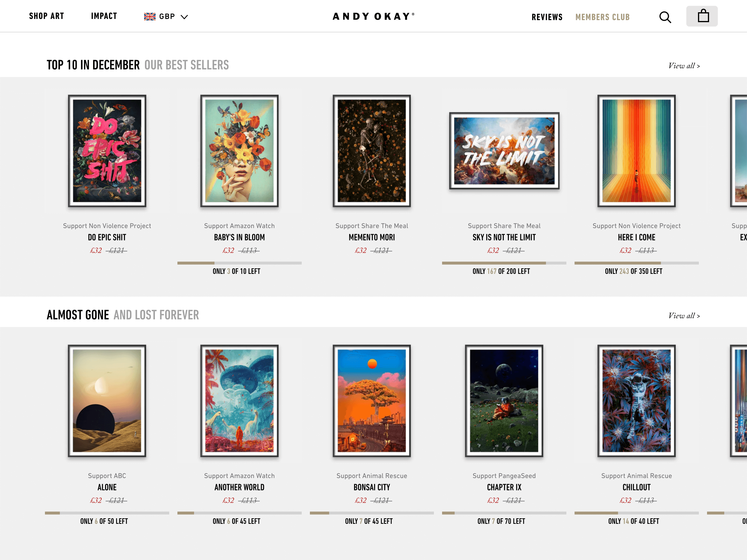 Shopify product page wall art print gallery