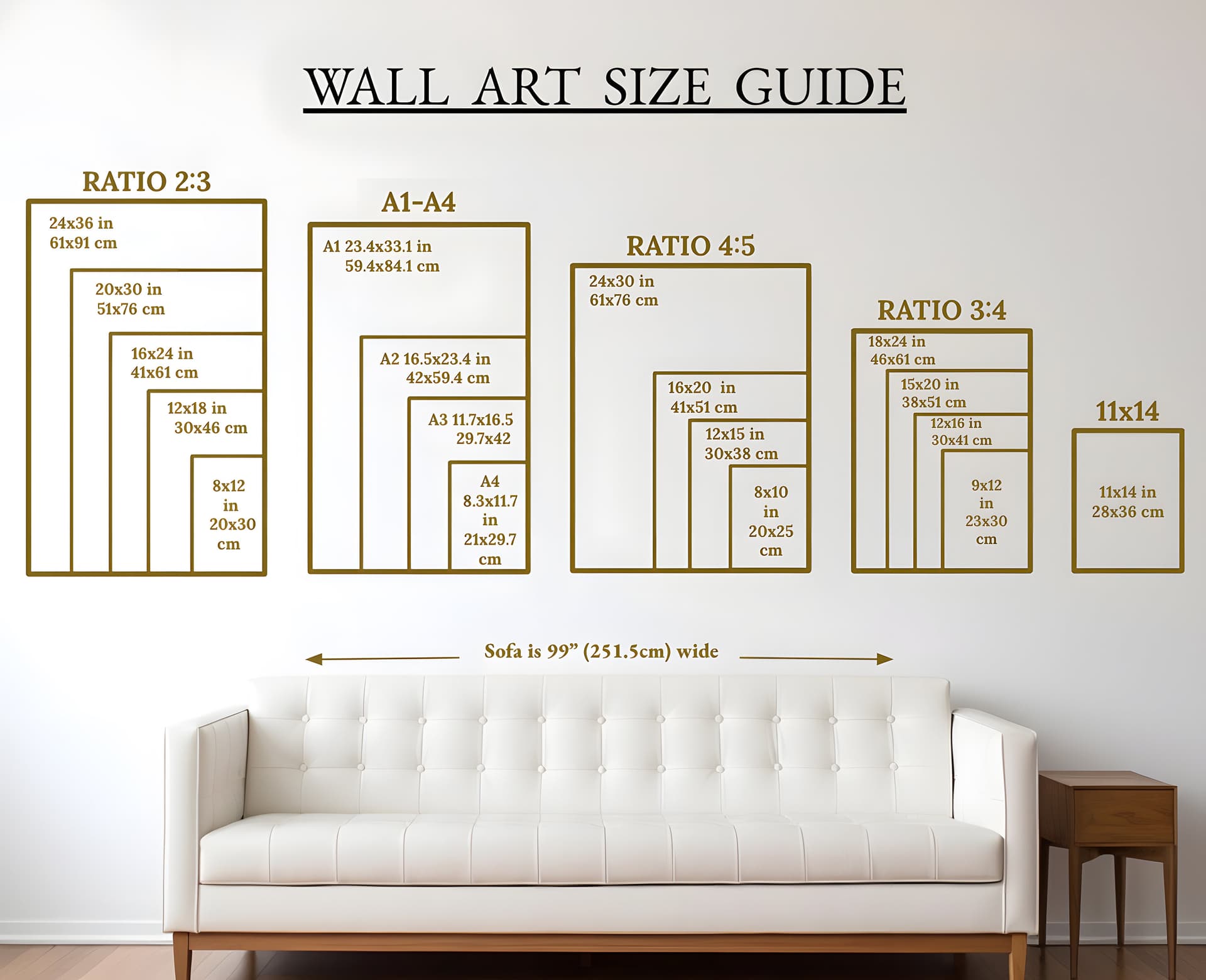 Etsy print listing description dimensions size guide