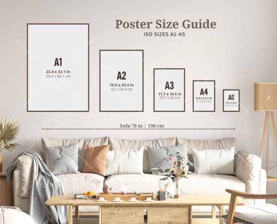 standard print size chart wall art framed prints