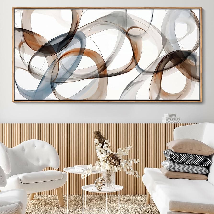 minimalist living room wall art framed print styled interior