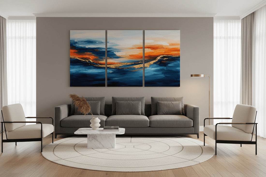 triptych canvas print alignment horizontal art close up