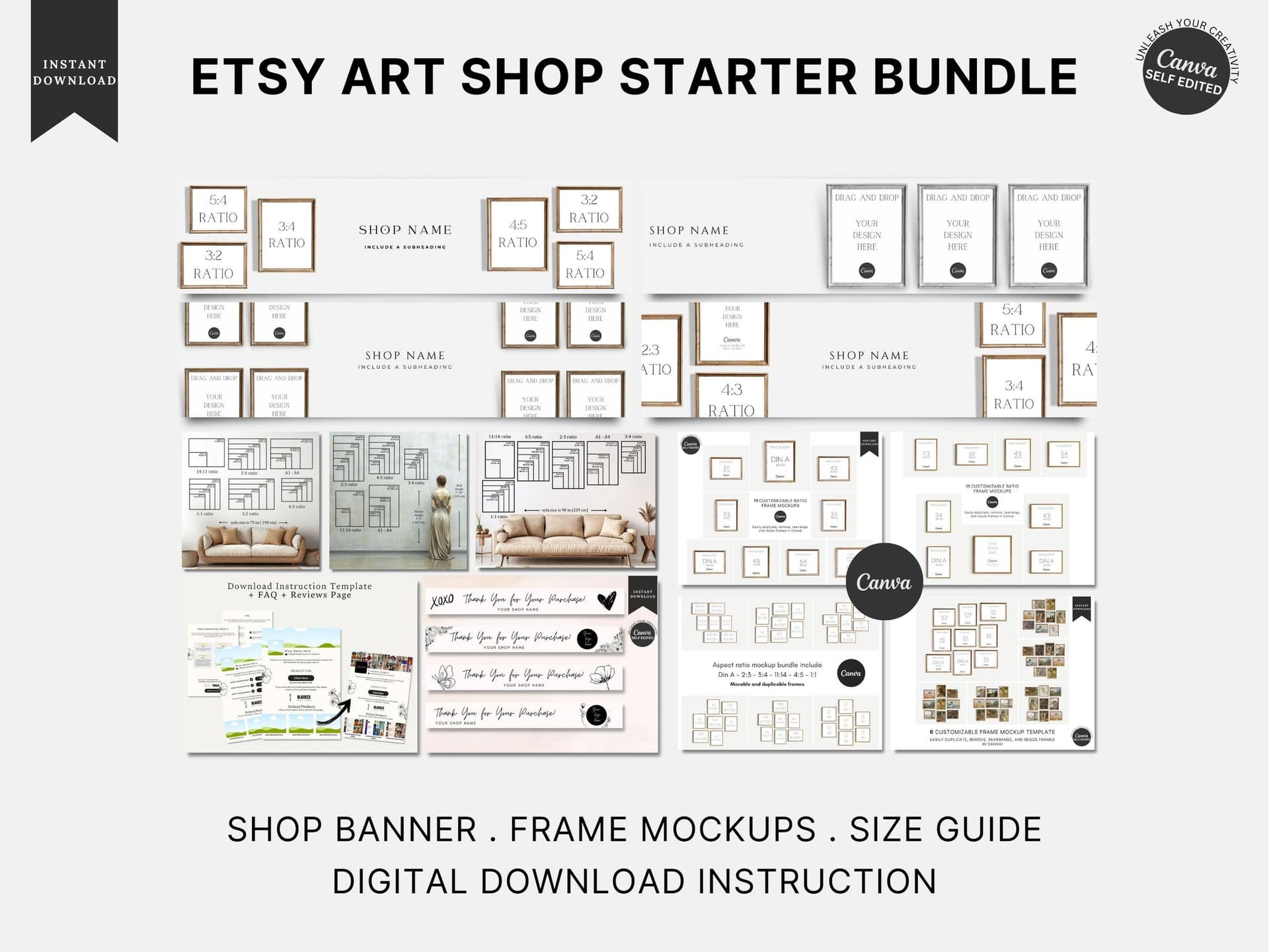 Etsy seller listing images mockup wall art shop