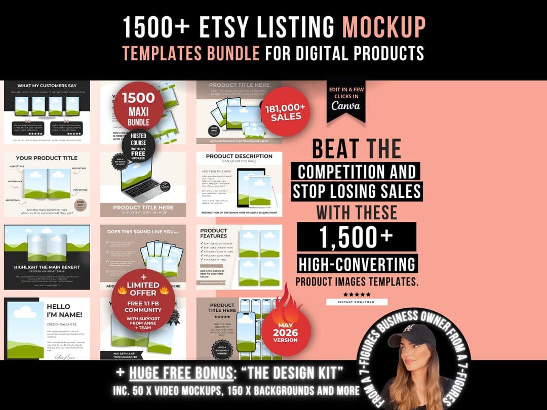 Etsy digital download listing file details mockup graphic