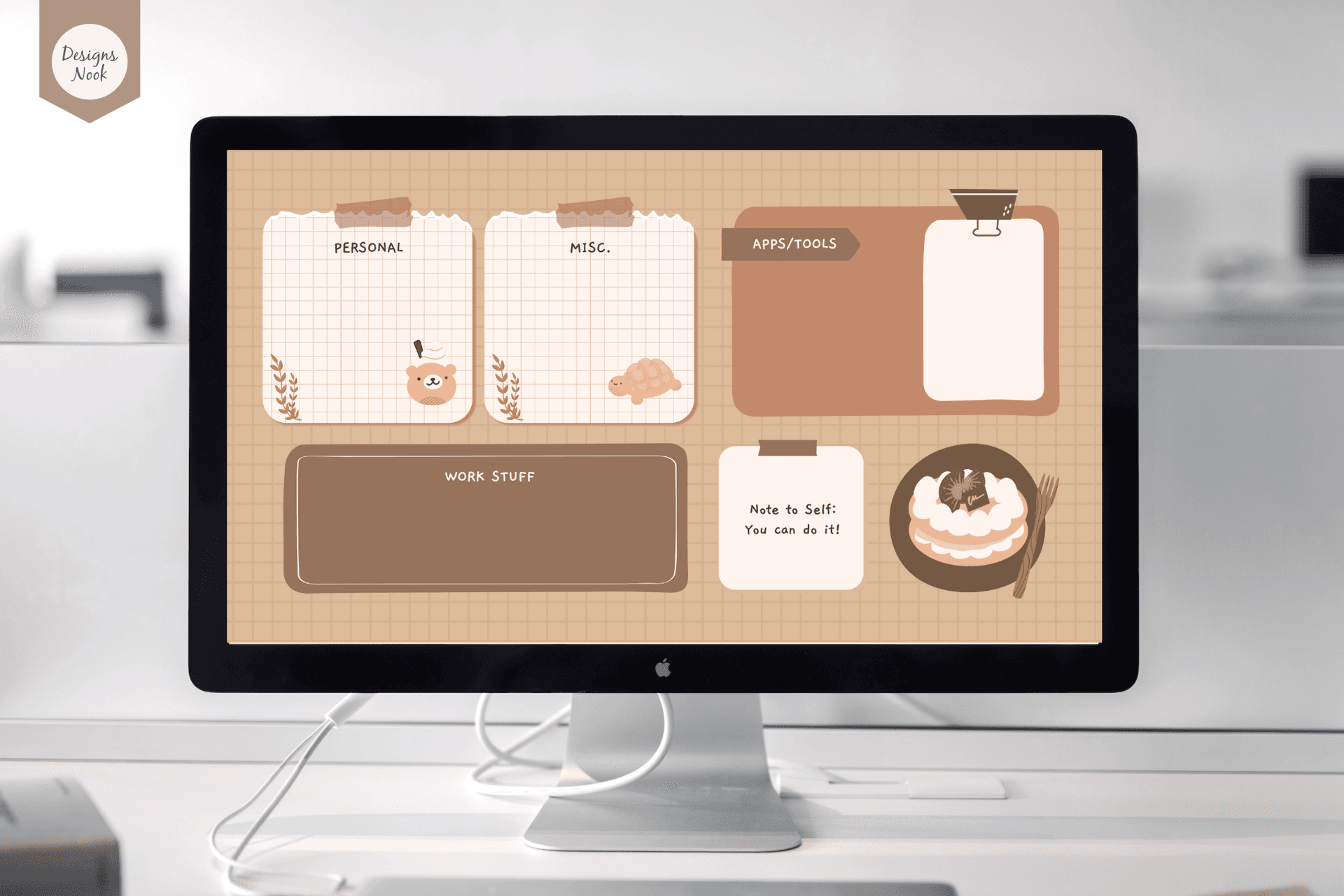 product mockup folder organization on desktop computer