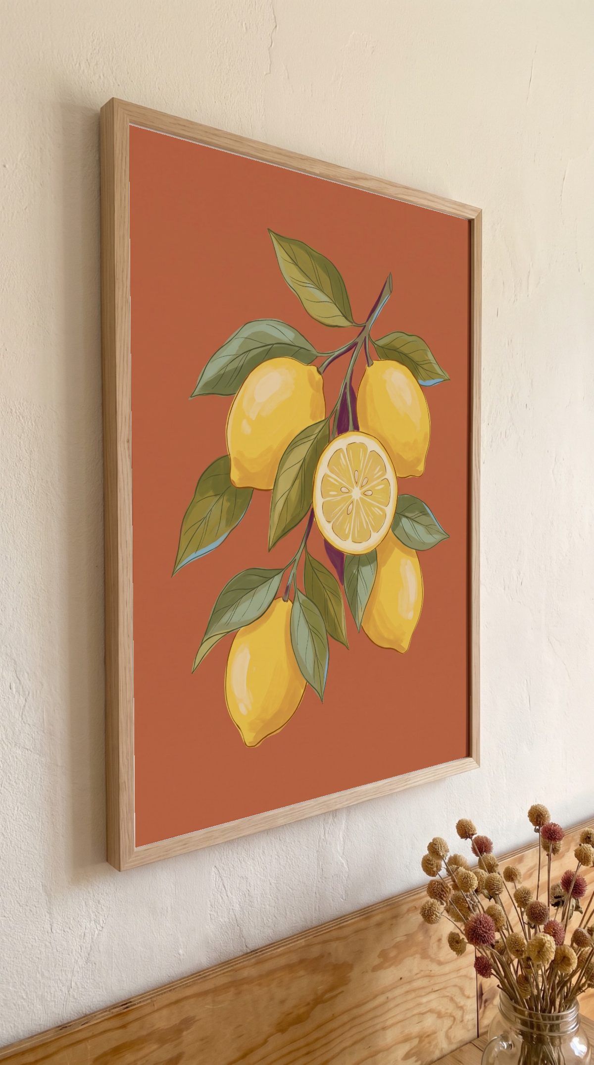 Dining Nook Frame Mockup, close-up, with a sample print