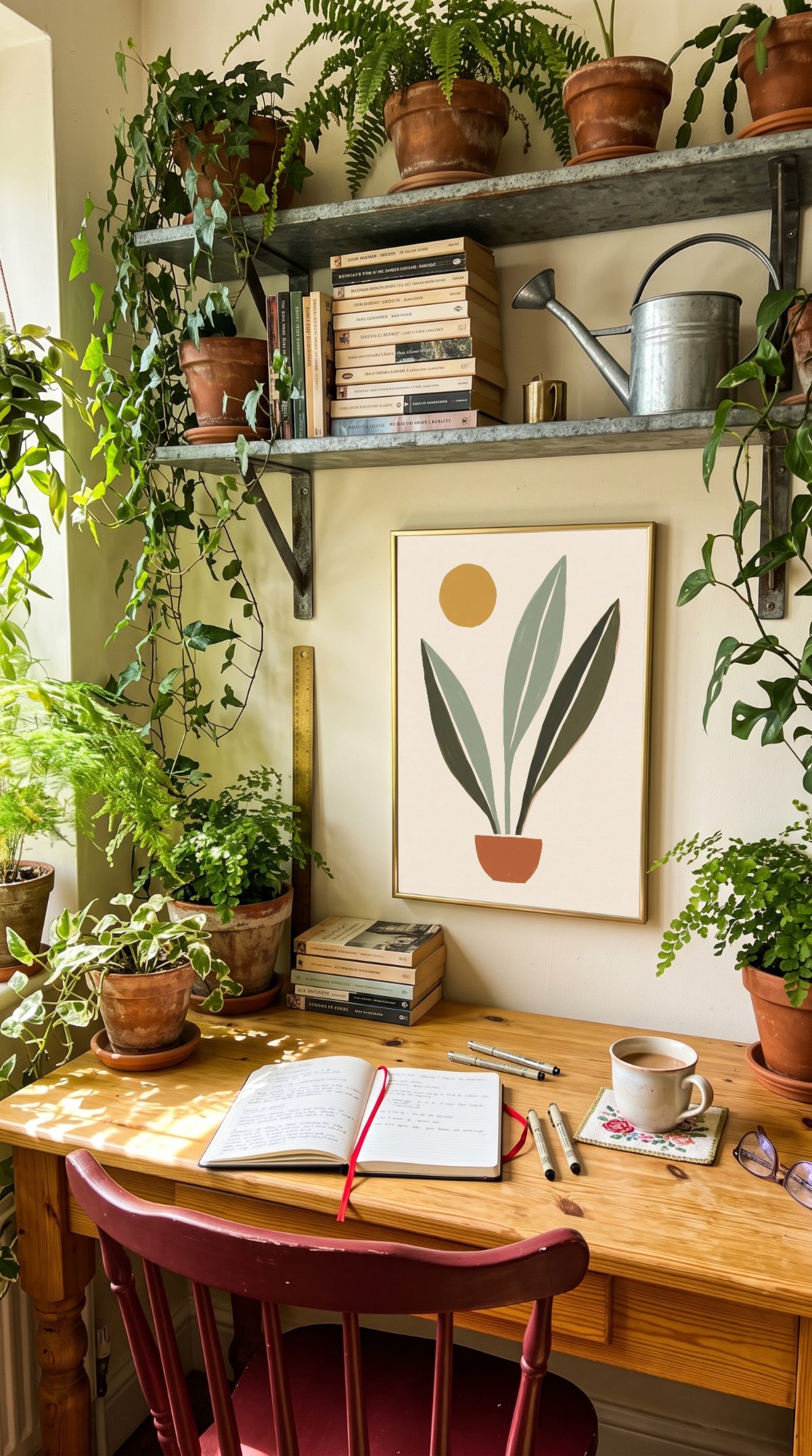 Home Office Frame Mockup with a sample print