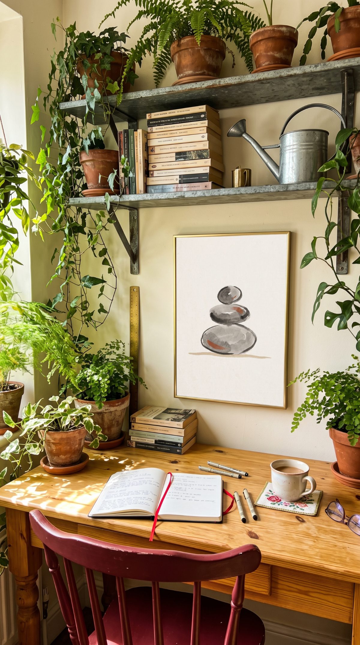 Home Office Frame Mockup with a sample print